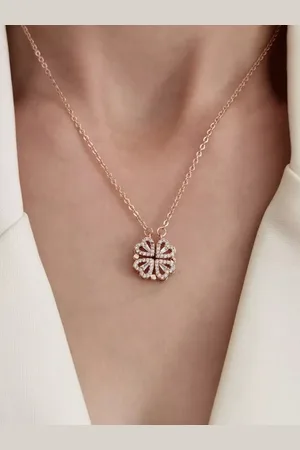 Salty 2-Way Multi Wearing Magnetic Heart Clover Necklace for Women