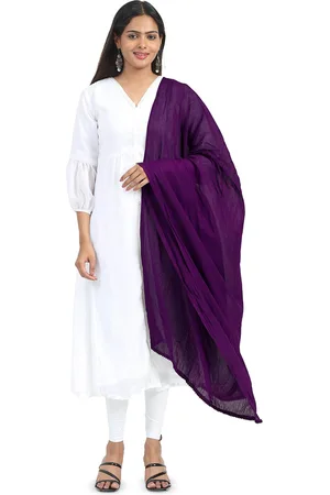 Miraan Cotton Dupatta with PomPom Border