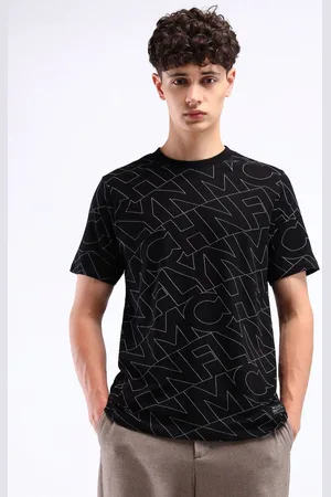 Flying Machine Men Printed Monochrome Pockets T-shirt