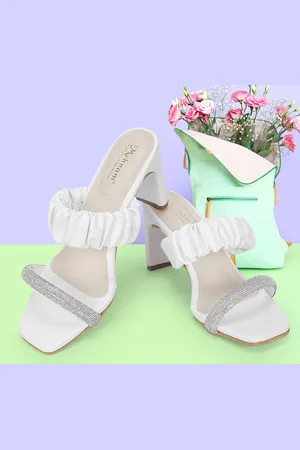 MEHNAM Women Embellished Open Toe Leather Block Sandals