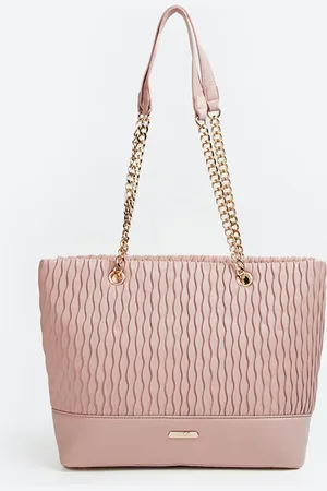 Lifestyle Striped PU Oversized Structured Shoulder Bag with Quilted