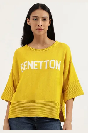 Benetton Print Cotton Boxy Top