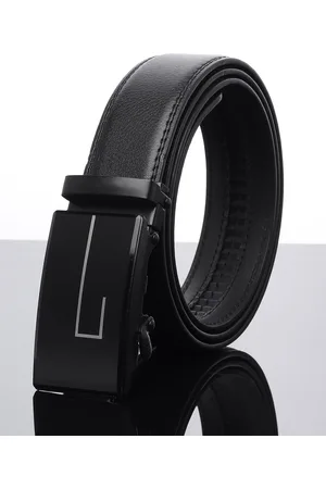 Winsome Deal Men Textured Slider Buckle Closure Formal Belt