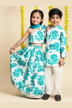 Cutiekins Girls Printed Ready to Wear Cotton Lehenga & Blouse With Dupatta