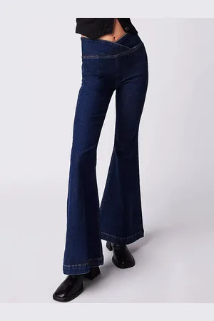 LULU & SKY Women Bootcut Overlap-waist Jeans
