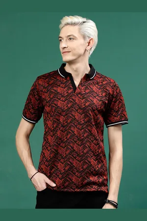 Rigo Printed Polo Collar Cotton T-shirt