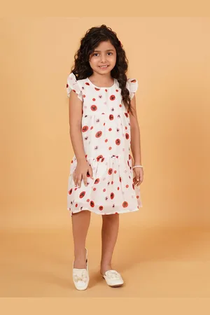 Creative Print Georgette Drop-Waist Dress