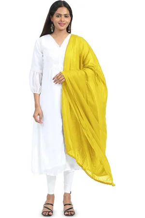 Miraan Cotton Dupatta with PomPom Border