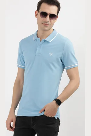 Calvin Klein Men Solid Polo Collar Embroidered T-shirt