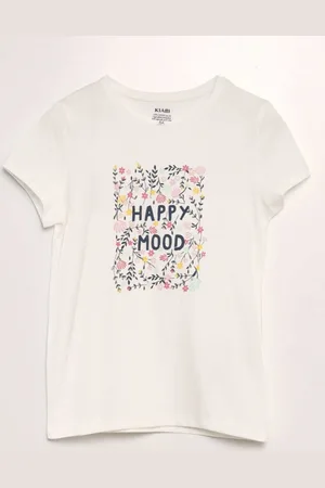 KIABI Girls Typography Printed Regular Fit T-shirt