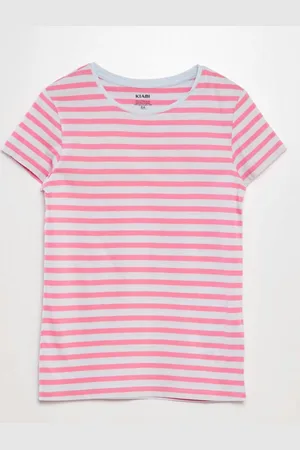 KIABI Girls Striped Short Sleeves Round Neck T-shirt