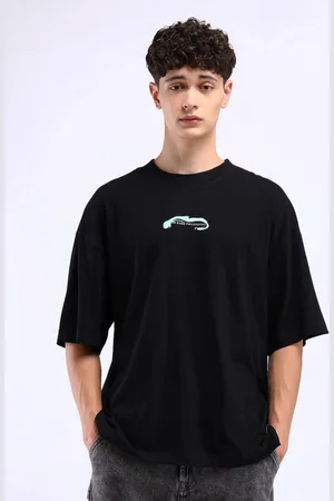 Flying Machine Men Printed Raw Edge T-shirt