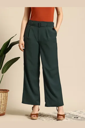 Mast & Harbour Women Pleated Trousers with Belt