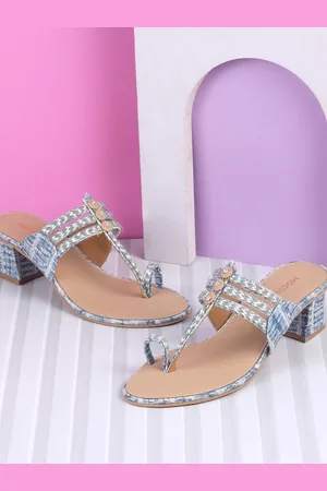 All Things Mochi Women Woven Design Block Heel Sandals