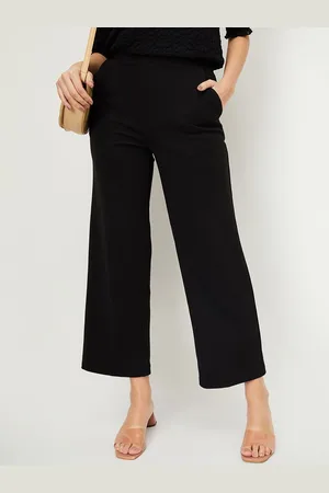 Max Collection Women Solid Cropped Parallel Trousers