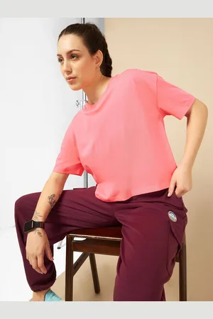 Cult Women Bio Finish Solid Cotton Boxy Crop T-shirt