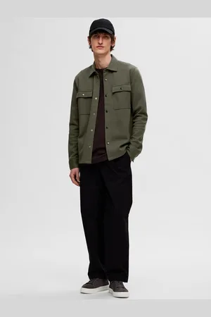 SELECTED Men Geometric Crop Denim Jacket