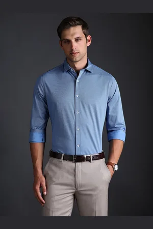 Bergamo Slim Fit Textured Stripe knitted formal shirt