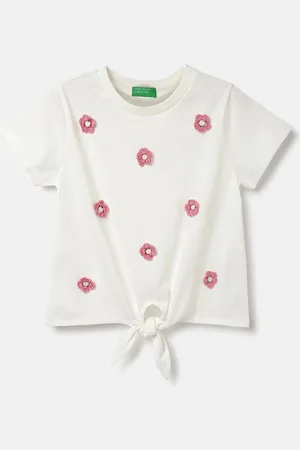 Benetton Embellished Cotton Top