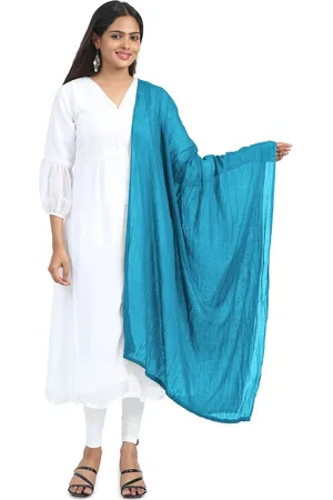 Miraan Cotton Dupatta with PomPom Border