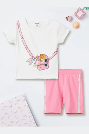 Max Collection Girls Printed T-shirt with Shorts