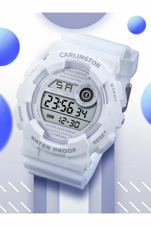 Carlington Kids Printed Bracelet Style Digital Multi Function Watch Junior 9121 White