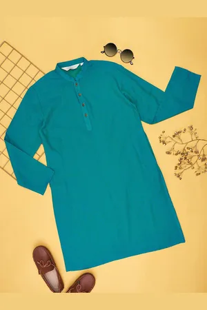 Pantaloons Boys Mandarin Collar Long Sleeves Pure Cotton Straight Kurta