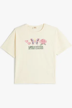 Koton Girls Typography Printed T-shirt