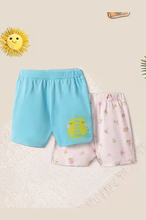 Nauti Nati Kids Pack Of 2 Conversational Printed Pure Cotton Shorts