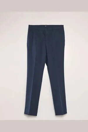 KIABI Men Solid Mid-Rise Slim Fit Formal Trousers