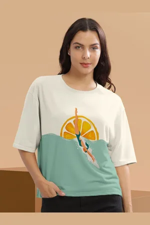 HELLCAT Women Graphic Printed Round Neck Cotton Oversized T-Shirt