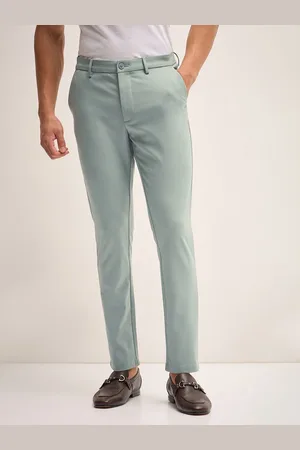 The Bear House Men Slim Fit Mid-Rise Flat-Front Trousers