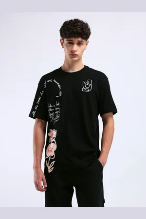 Flying Machine Men Printed Applique T-shirt