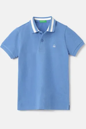 Benetton Boys Polo Collar Solid Pure Cotton T-shirt