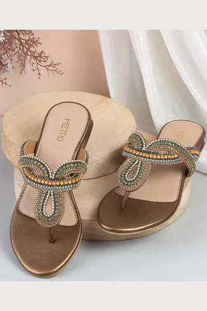 Metro Women Embellished Ethnic Open Toe Flats