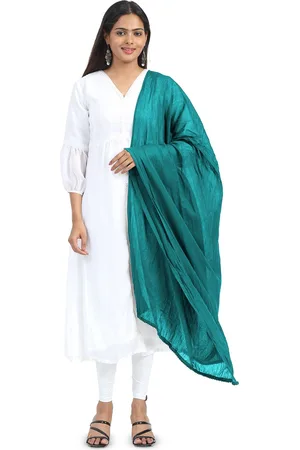 Miraan Cotton Dupatta with PomPom Border