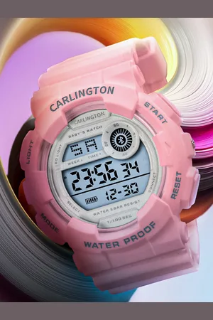 Carlington Kids Junior Printed Dial & Straps Digital Multi Function Watch 9121 Pink