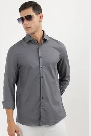 Calvin Klein Men Solid Slim Fit Opaque Casual Shirt