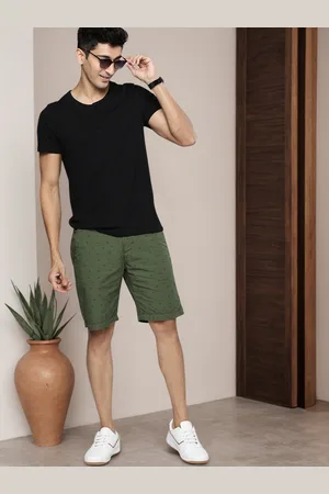 Mast & Harbour Men Green Printed Regular Fit Chino Shorts