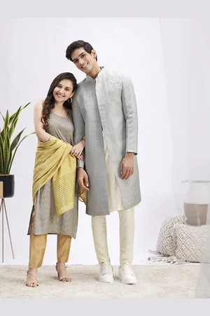 Vastramay Self-Design Sherwani Set