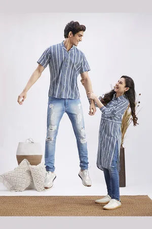 Vastramay Premium Striped Cotton Casual Shirt