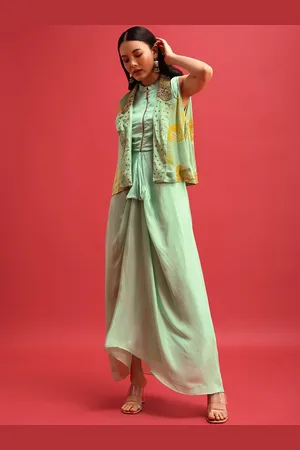 KALKI Fashion Ethnic Dresses With Embroidered Jacket