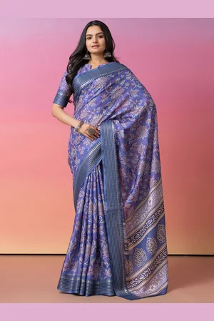 Rachna Zari Embroidered Floral Printed Saree