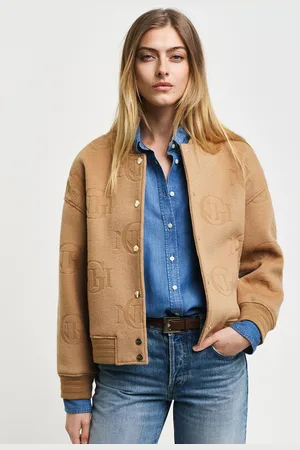 GANT Women Floral Woollen Crop Bomber Jacket