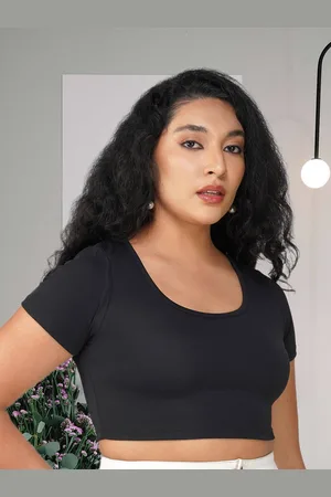 Elibolz Women Solid Knits Scoop Neck Top