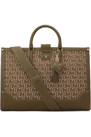 Da Milano Leather Oversized Structured Handheld Bag with Tasselled