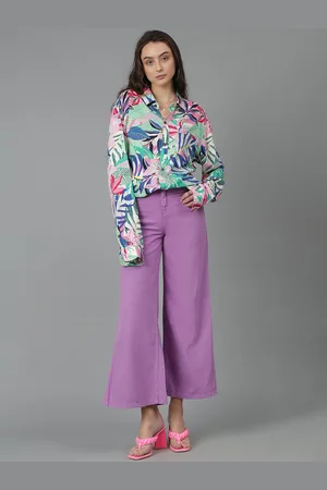 KOTTY Women Spread Collar Floral Printed Cotton Oversized Casual Shirt