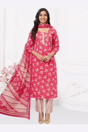 Miraan Floral Printed Pure Cotton Unstitched Dress Material