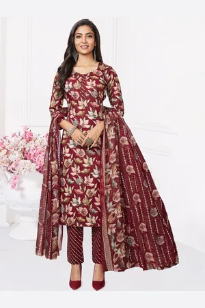 Miraan Floral Printed Pure Cotton Unstitched Dress Material