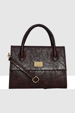 ESBEDA Women Textured PU Oversized Swagger Handheld Bag with Tasselled